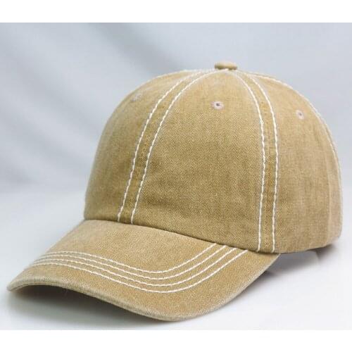 Soft Retro Washed Dad Hat Men Thick Stitch Baseball Cap Low Profile Unstructured Cotton Ball Cap for Women Red Brown Khaki Black