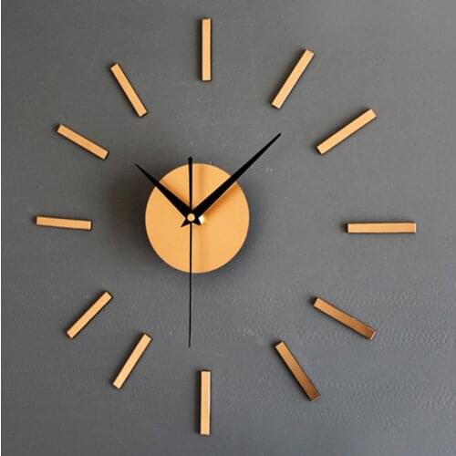 Large 3D DIY Wall Clock High-grade metal Gold Quartz Clocks Watch Decoration Home for Living Room