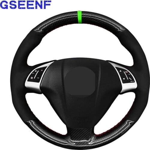 Car Steering Wheel Cover For Fiat Bravo 2007-2015 Doblo 2010-2015 Opel Combo 2012 Hand-stitched Soft Carbon Fiber Black Suede