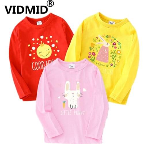 VIDMID boys girls long sleeve t-shirts kids girls cartoon clothes tops teess 3-14 years children boys girls t-shirt tops 4018 48