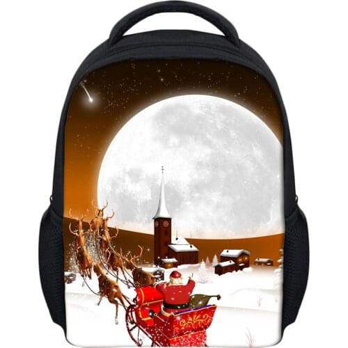 3D Merry Christmas Print Schoolbag Laptop Backpack for Kids Children Boys Teenager Backpacks Girls School Bag StudentS Satchel