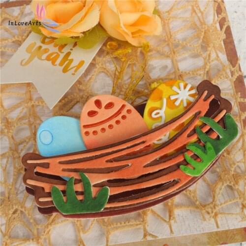 InLoveArts Birds Nest and Eggs Metal Cutting Dies DIY Photo Album Cutting Dies Scrapbooking Stencil Die Cuts Card Making Crafts