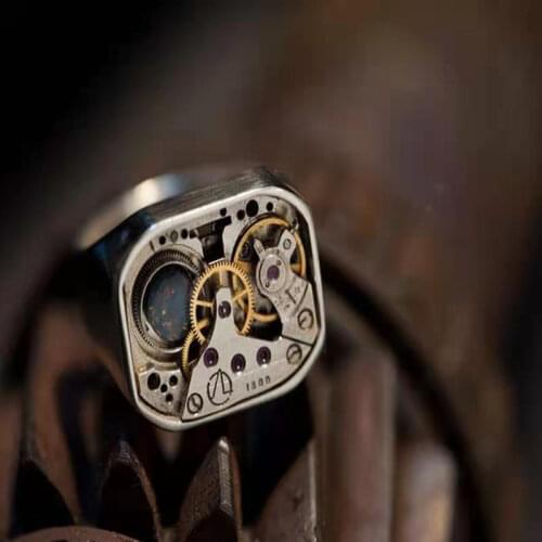 Retro Mechanical Wheel Axle Mens Ring Precision Design Sense Party Bands Male Rings Jewelry Hand Accessories Size 6-13