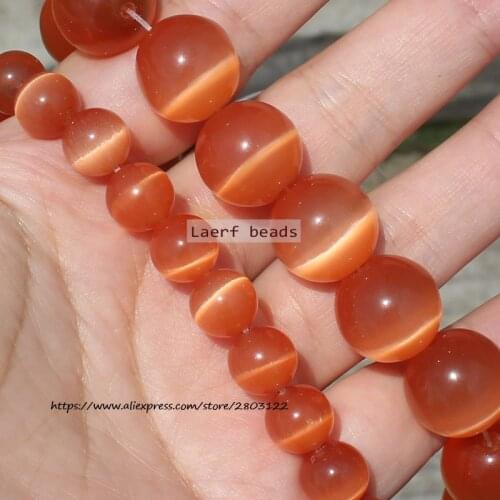 Natural Orange Cats Eye 4-12mm Round Loose Beads, For DIY Jewelry Making !We provide mixed wholesale for all items
