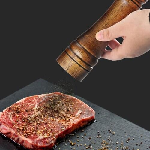 KItchen Supplies 2Pcs/Set Anti-corrosion Wooden Salt Bottle Spice Jar Manual Pepper Grinder Kitchen Tool