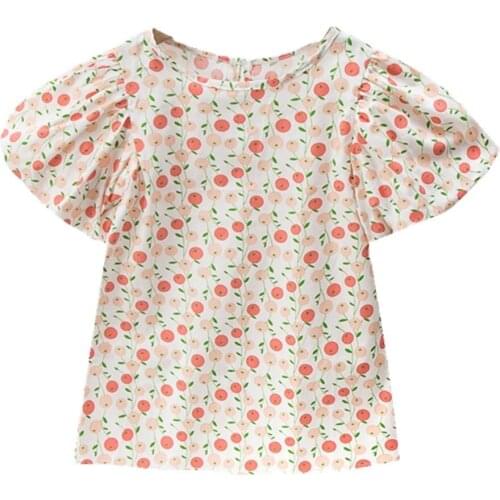 Summer Cherry Design Girl A-Line Dress Cotton Newborn Toddlers Cute Baby Outfits Printed Infant Outwear Children Clothes