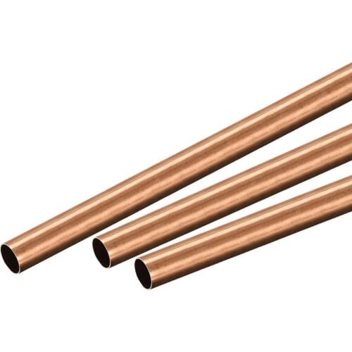 Uxcell Copper Round Tube 9mm OD 0.25mm Wall Thickness 300mm Length Pipe Tubing 3 Pcs