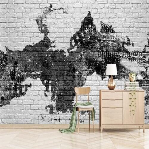Milofi manufacturers custom wallpaper mural 3d modern shabby art brick wall living room background wallpaper mural