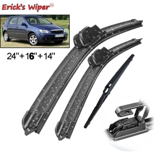 Ericks Wiper Front & Rear Wiper Blades Set Kit For Kia Cerato Hatchback FE 2003 - 2008 Windshield Windscreen Window 24"+16"+14"