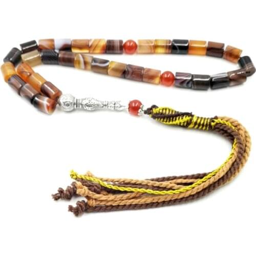 Natural Brazilian agates tasbih 33 Luxury Rosary Muslim Eid Ramadan gfit Mens high quality jewelry bracelet Misbaha