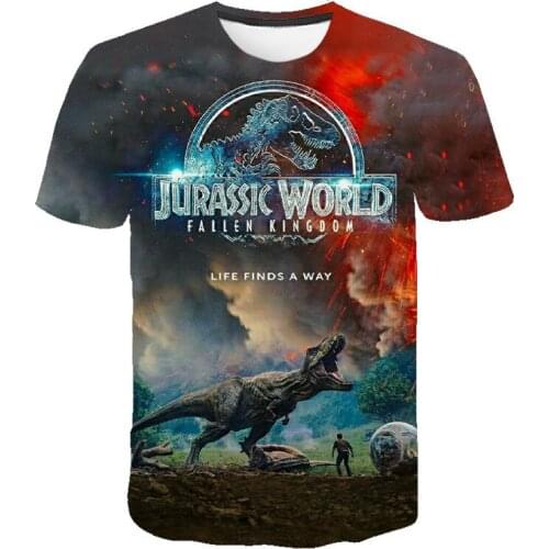 2021 Summer New Jurassic Park T-shirt Men Casual Funny Top Dinosaur World 3D Printing Daily Cool O-neck Oversized T-shirt110-6XL
