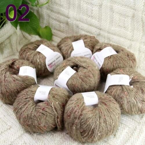 Sale 8ballsX50gr Luxury Fluffy Soft NEW MOHAIR Shawls Hand Knit Crochet Yarn Camel 825-02-8