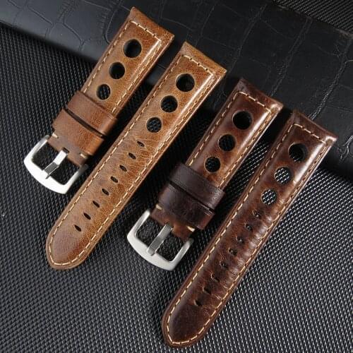 Retro Watch Band Strap 20mm 22mm 24mm Genuine Leather Watchbands Men Women Wristwatch Accessories Correa Samsung Galaxy Active 2