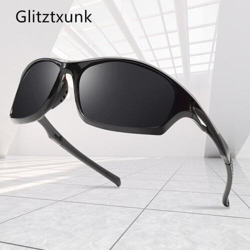 New Polarized Sunglasses Men Brand Designer Square Sports Fashion Sun Glasses for Male Driving Fishing Black Frame Goggles UV400