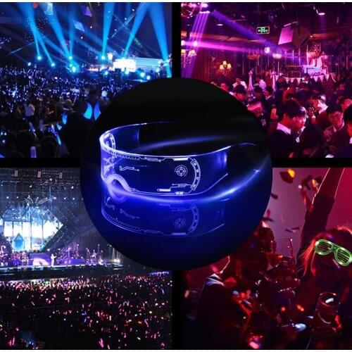 LED Glasses Luminous Glowing Glasses Color Changeable Light Up Visor Eyeglasses For Halloween Christmas Party Cycling glasses