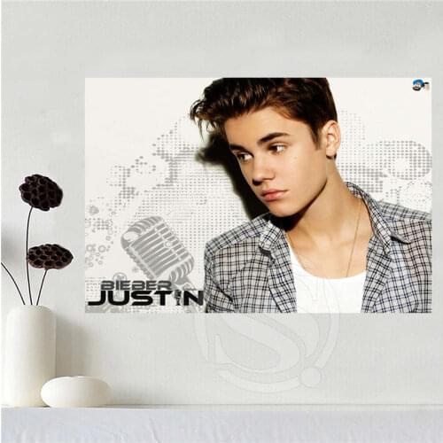 Custom canvas poster justin bieber poster home decoration cloth fabric wall poster print Silk Fabric Print SQ0619