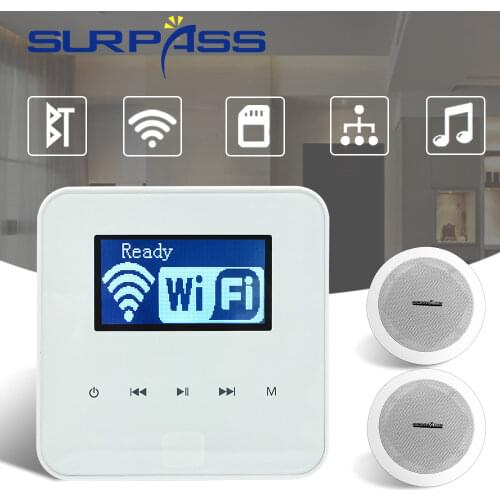 Sound Wifi In Wall Amplifier Bluetooth Wireless 2*30w Mini Stereo Audio Background Music PA Ceiling Speaker Home Theater System