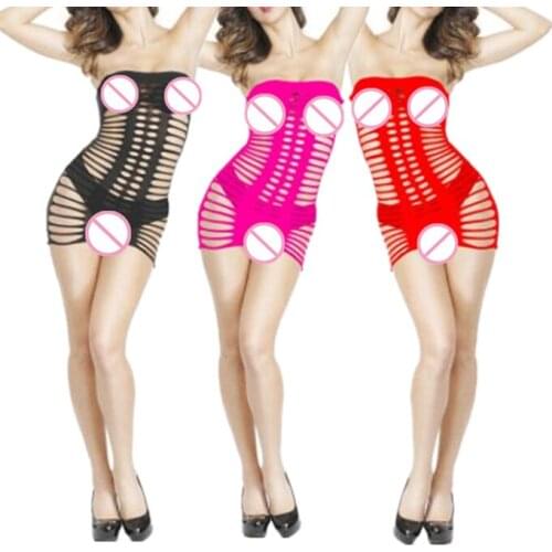 Women Hollow Lingerie Sexy Sleepwear Porno Underwear Sex Babydoll Chemise Female Hot Erotic Dress Sex Costumes Fishnet Clothing