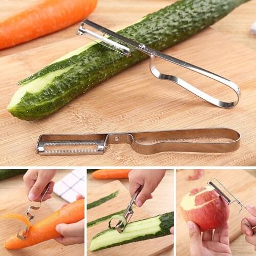 1pcs Kitchen Stainless Steel Household Fruit Peeler Fruit Peeler Fruit and Vegetable Peeler Bean Serrated Peeler