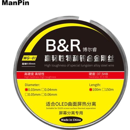 150m Tungsten Alloys Steel Wire LCD Screen Cutting Line for Samsung S9 S10 S20 Curved Dispaly Glass Mobile Phone Repair Tools