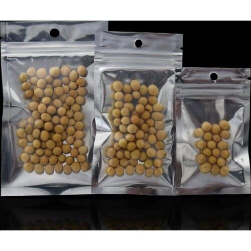 200Pcs/lot Self Seal Zip Lock Package Bag Clear Plastic Ziplock Mylar Valve Bags with Hang Hole Resealable Zipper Bag Heat Seal