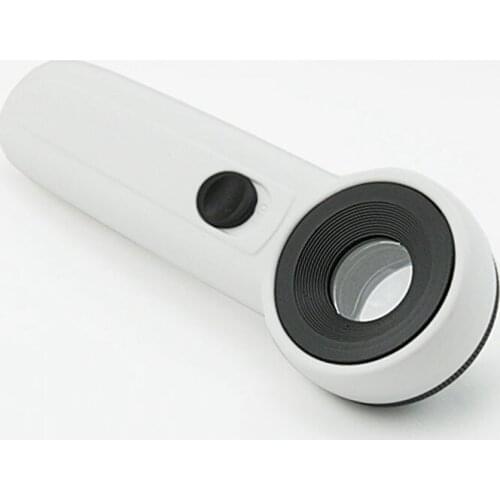 20X Optical Glass Lens Handheld Magnifier LED Light Magnifying Glass for Close Observation Analysis