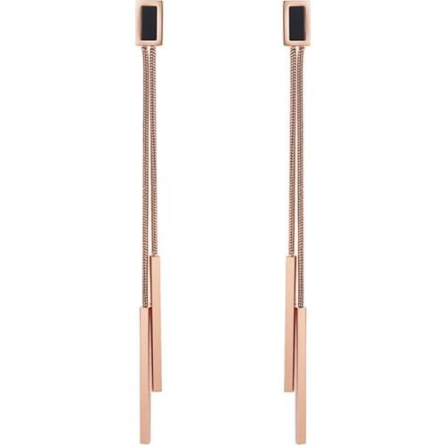 316L Stainless Steel Rose Gold Titanium Steel Earrings Never Faded Tassel Earrings Female Long Earrings