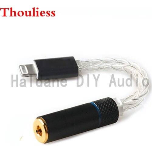 Thouliess HiFi 6cm DAC Decoder Chip Adapter for Light-ning Dad Male 3.5mm Stereo Female Connector for Earphone Amplifier