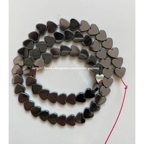 Free Shipping Natural Stone No Magnetic Heart Shape Black Hematite Beads 6x6 8x8 10x10MM 15" Per Strand Pick Size