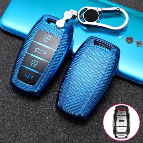 Carbon Fiber TPU key case cover keychain for Great Wall Haval/Hover H6 H7 H4 H9 F5 F7 H2S Car-covers Holder Shell