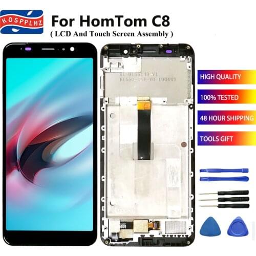 For HOMTOM C8 Smartphones LCD Display + 640x1280 Touch Screen Digitizer Assembly+ Frame Replacement 5.5" High Quality Parts