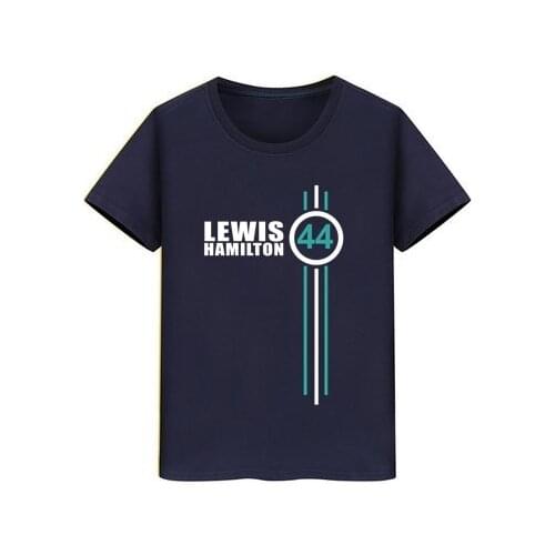 BOY Tshirt Driver Lewis Hamilton Digital 44 T-Shirt Short Sleeved Shirt Kids Pure Cotton Short Sleeve Tee Children Simple Style