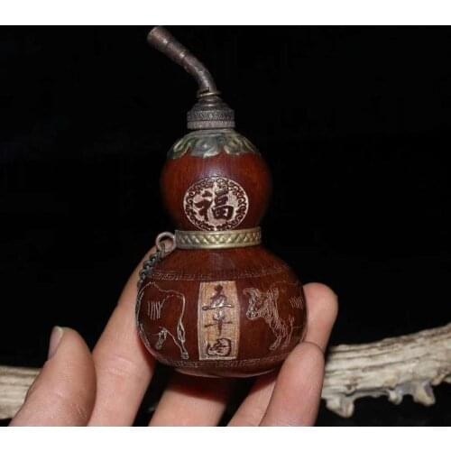 Collection of Chinese old natural gourd snuff bottles (the gourd carving patterns are sent randomly)