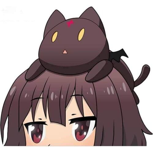 Konosuba Wizard Neko Peeker Fine Decal Fashion Scratch-proof Car Sticker 3D Vinyl Car Wrap Laptop Good Quality Waterproof