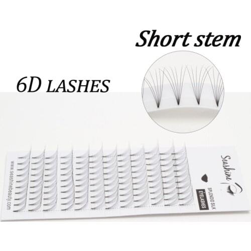 Seashine Short Stem 12 Rows 8-18mm 3D- 6D Silk Lashes Pre Fanned Premade Volume Lashes Fans False Eyelashes Eyelash Extension