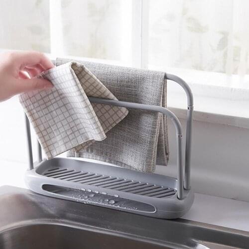 Kitchen Dishcloth Holder For Towel Rag Hanger Sink Sponge Holder Rack Shelf For Bathroom Dish Cloth Detachable Organizer #YJ