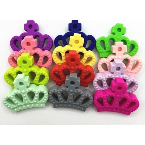 Queen CrownTeething Chewable Silicone Teether Pendant ,BPA-free Crown Pendant Jewelry silicone teether pendant BPA Free 5pcs/lot