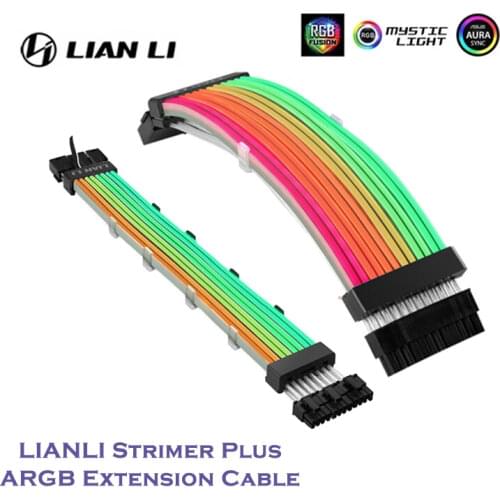 LIANLI Strimer Plus 5V A-RGB Power Extension Cable use for Motherboard Atx 24PIN PCI-E GPU 8PIN+8PIN / Transfer Cable