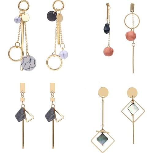 Trendy Japanese Korean Girl Cute Earring Metallic Colorful Fashion Woman Tassel Earrings Jewelry For Christmas Gift