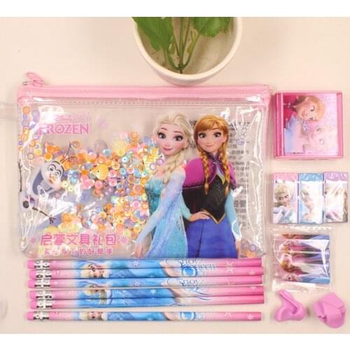Ice and snow Wonderland stationery package primary school children birthday gift Princess Asha pencil rubber pen knife stationer