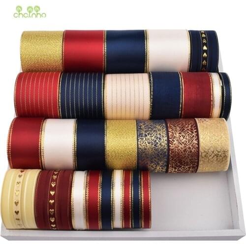 High Quality,Gold British style Ribbon Set For DIY Handmade Gifs &Crafts Packing,Hair Ornament Accessories,Package 28 Yard,HB119