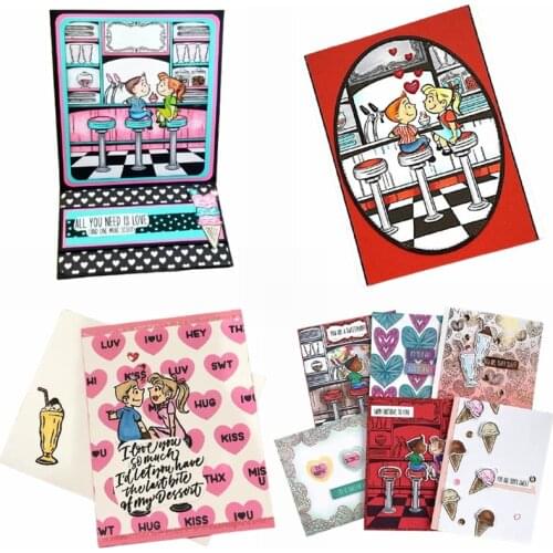 Love with Ice Cream You Make Me Melt Stamps and Die Sets 2021 for Diy Scrapbooking Photo Album Card Making