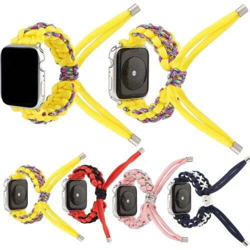 Nylon Weave Strap For Apple Watch Band 44mm 42mm 40mm 38mm For Iwatch Series 6 Se 5 4 3 2 1 Handmade Sport Strap Bracelet Correa