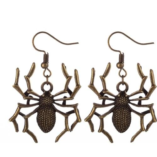 New Fashion Halloween Jewelry Accessories Alloy Skeleton Ghost Hand Spider Pendants Statement Stainless Steel Drop Earrings