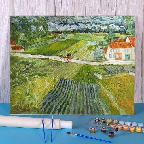 Landscape Van Gogh Coloring By Numbers Painting Kit Acrylic Paints 40*50 Oil Painting Home Decor Adults Handicraft Art