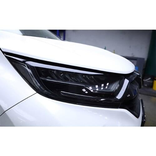 Fit for Honda CRV 2017 2018 2019 Smoke gloss black Transparent membrane Car Styling modified Headlight membrane Lamp hoods