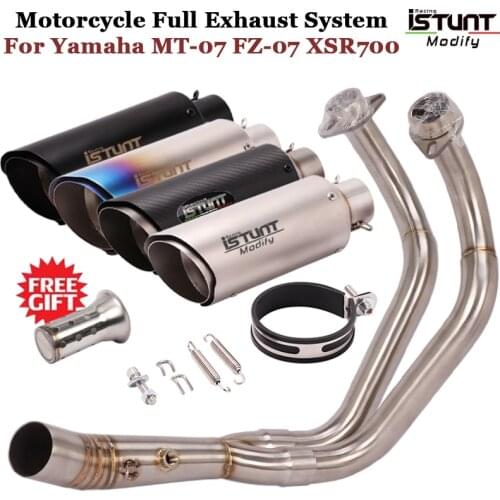 Motorcycle Full Exhaust System For YAMAHA MT-07 FZ-07 MT07 FZ07 XSR700 Modified Escape Muffler DB Killer Front Connect Link Pipe