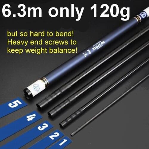 SYNTHA Peace Attacker Superlight 4.5m 5.4m Fishing Rod Lighter Never Softer 6.3m 120g 7.2m 155g End Weight Balance Patent