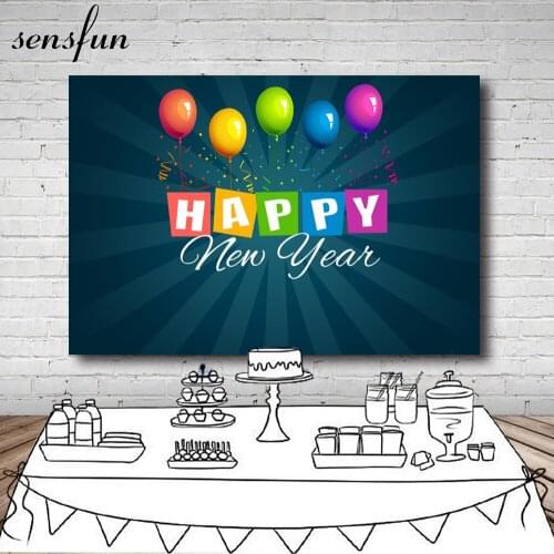 Sensfun Colorful Balloons Happy New Year Party Backdrop Photography Backgrounds For Photo Studio 7x5ft Vinyl Polyester