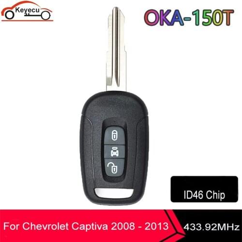 KEYECU Remote Car Key Fob 3 Button 433MHz ID46 Chip for Chevrolet Captiva 2008-2013 Antara 2006-2009 P/N: OKA-150T OKA-151T